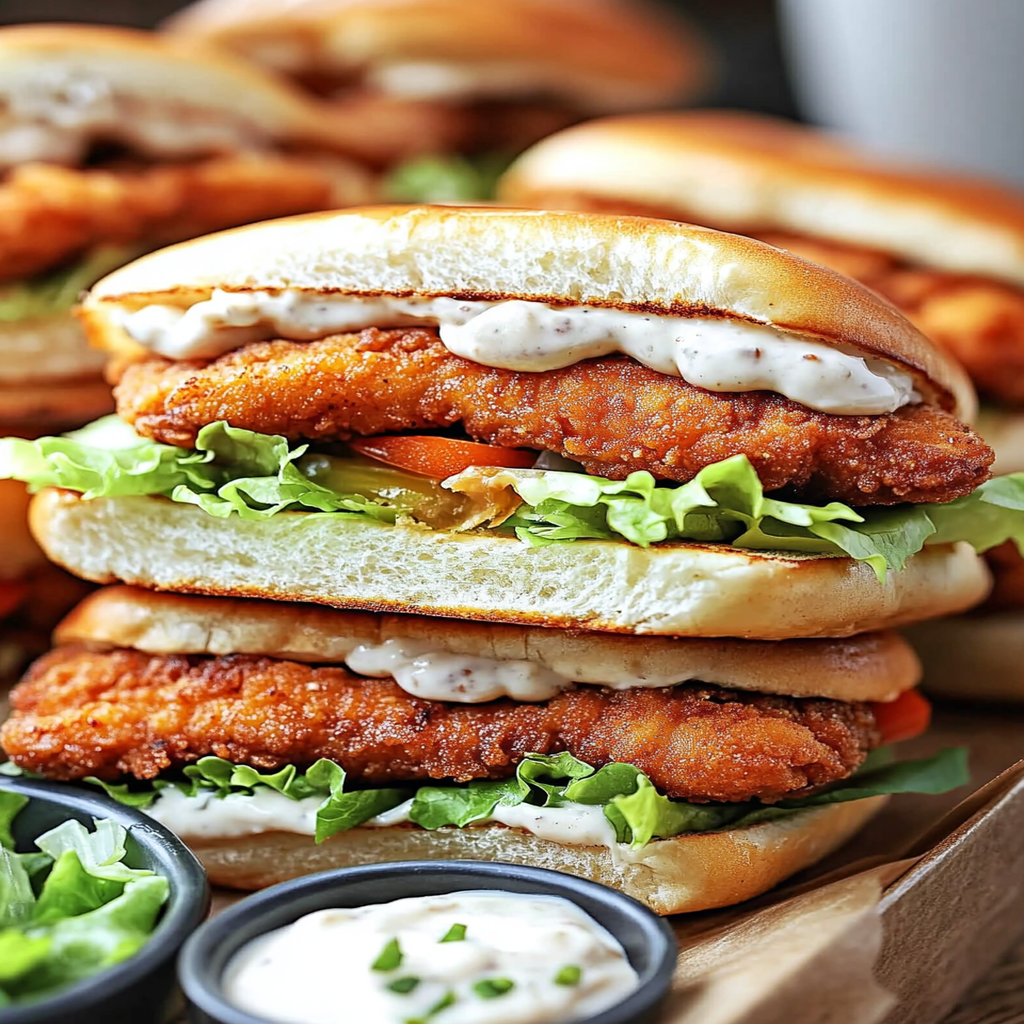 Crispy Chicken Sandwich with Garlic Mayo